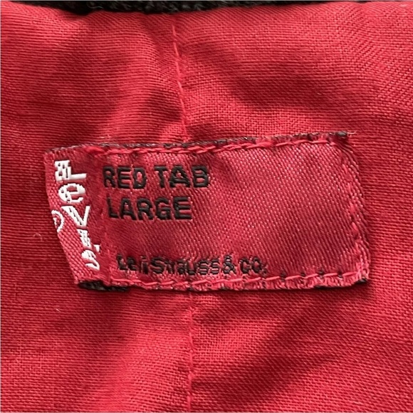 Levi Strauss Large Red Tab Black Bomber Jacket ~ Levi’s Graphic Motorcycle Y2K - Picture 8 of 9